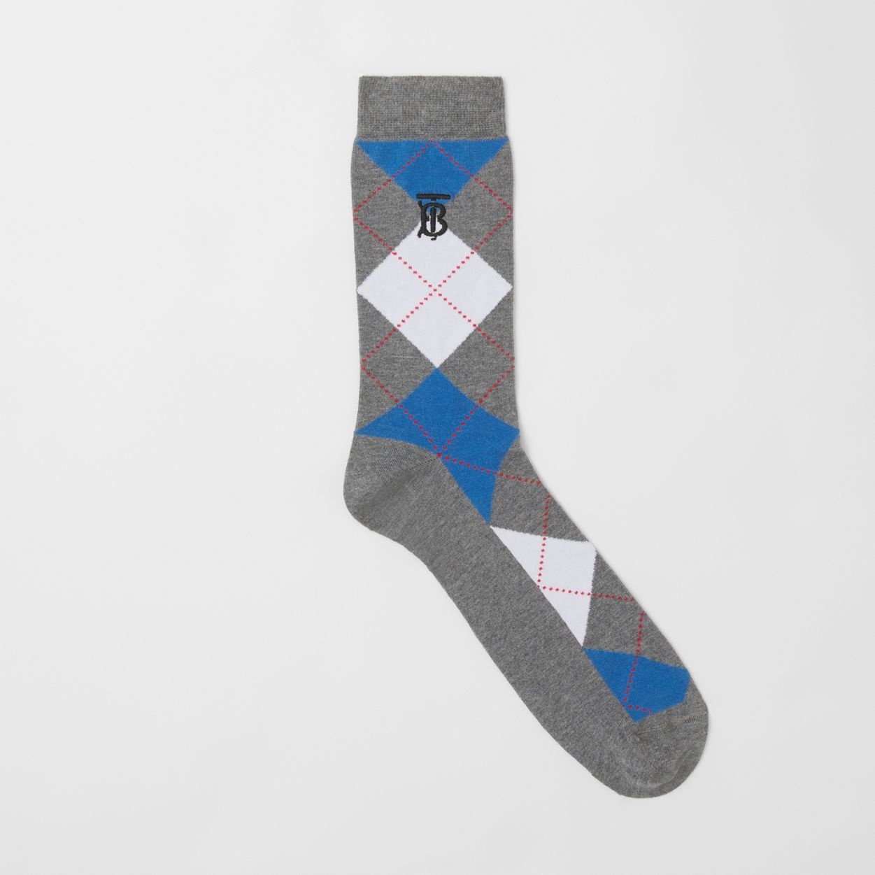 Argyle Intarsia Cotton Cashmere Blend Socks - 1