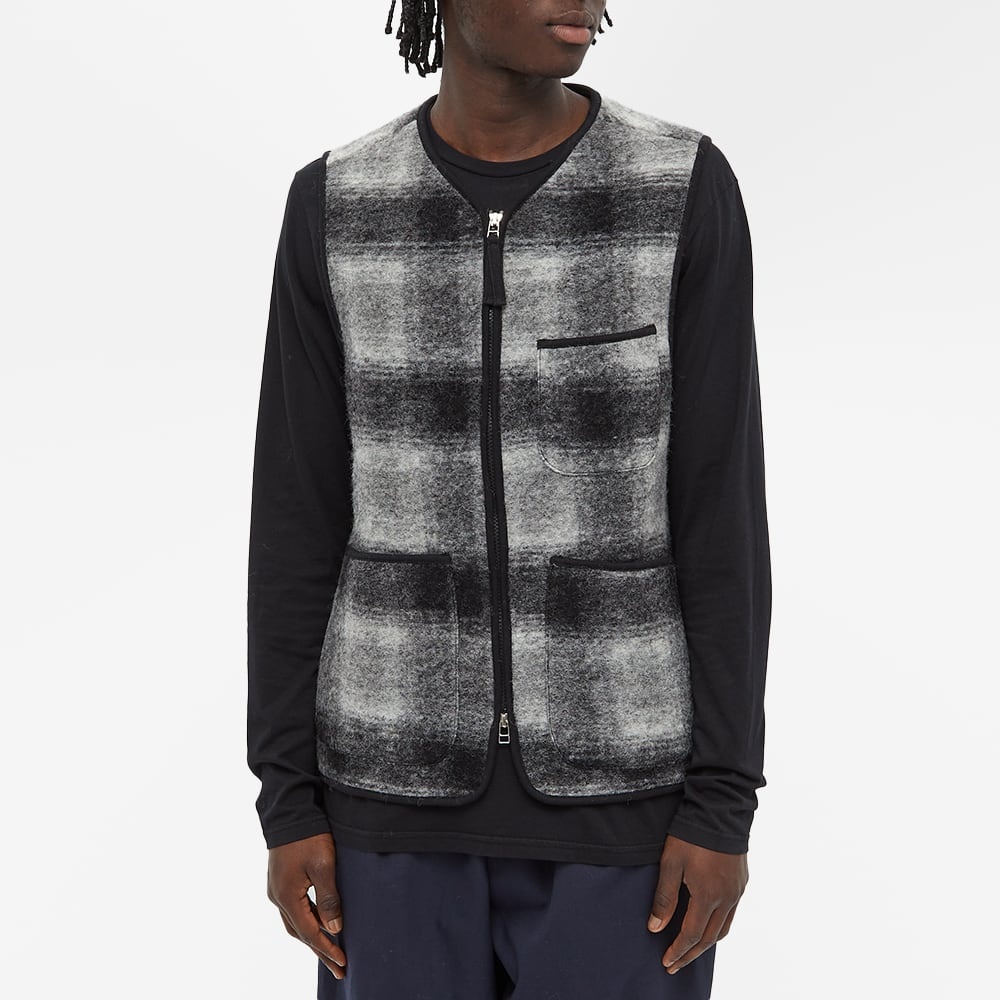Universal Works Wool Fleece Check Zip Waistcoat - 5