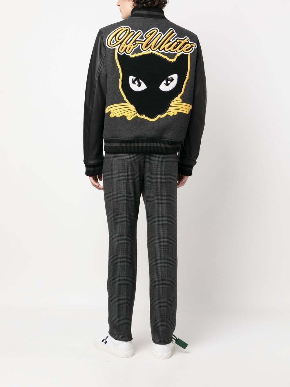 logo-patch bomber jacket - 2