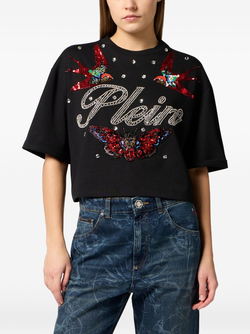 PHILIPP PLEIN crew-neck cropped T-shirt outlook