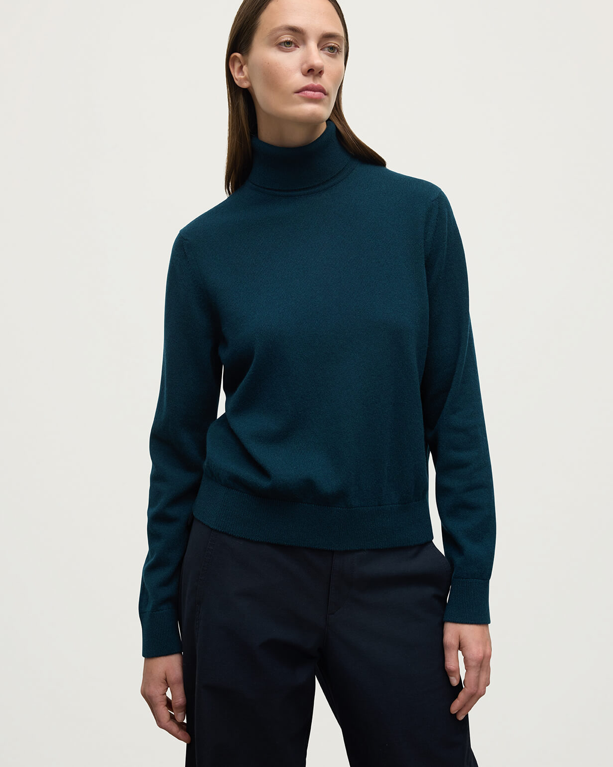 Classic Cashmere Green Roll Neck Jumper - 5