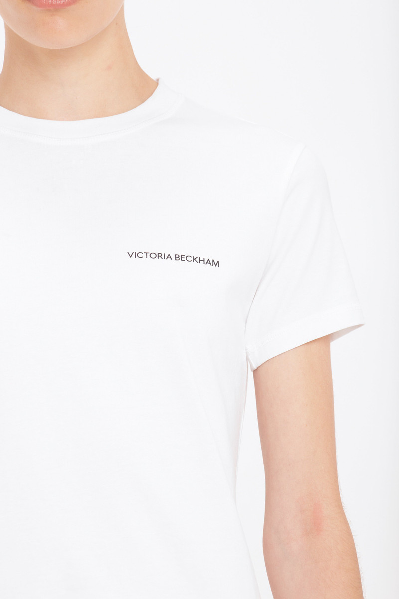 Fitted Shrunken Logo T-Shirt In White 5