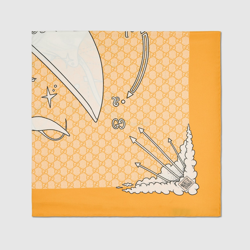 GUCCI 90 x 90 project printed silk carré outlook
