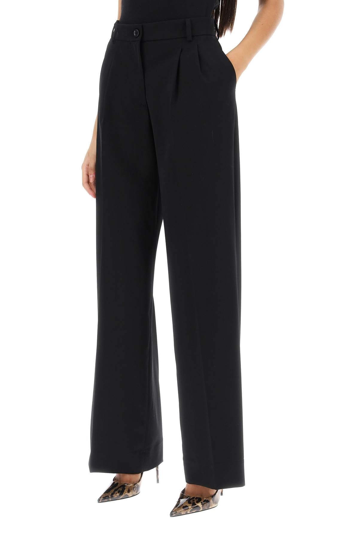 Dolce & Gabbana Stretch Wool Wide Leg Trousers Women - 4