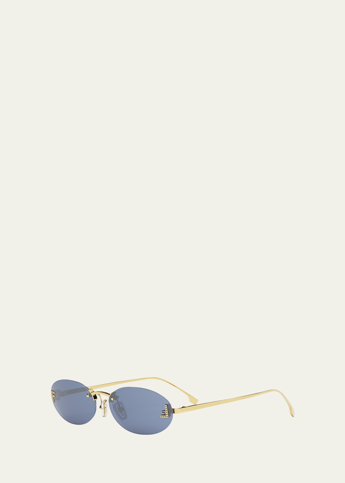 Embellished FF Oval Metal Sunglasses - 2