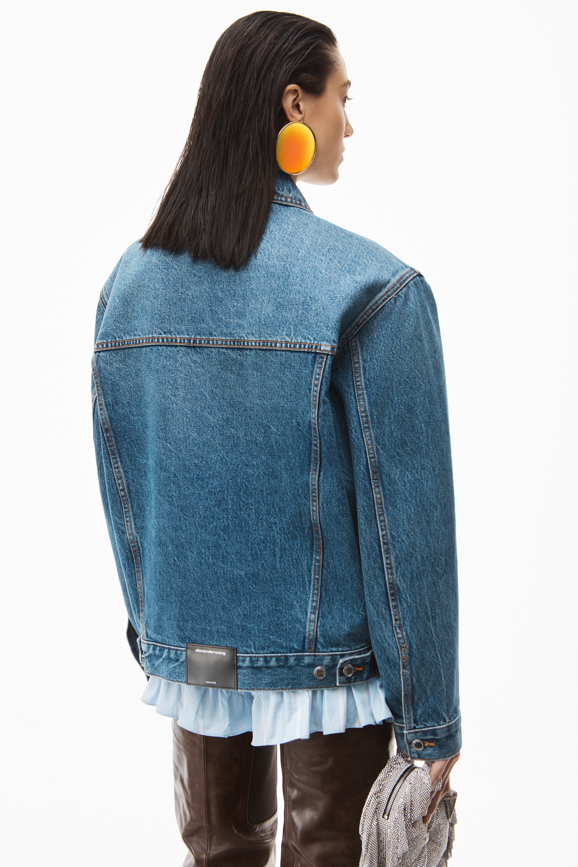 OVERSIZED TRUCKER JACKET IN DENIM - 6