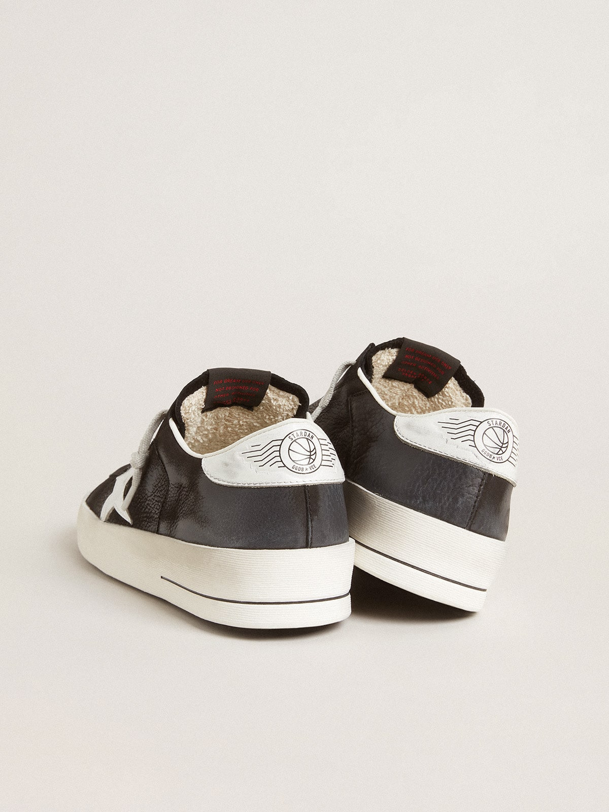 Stardan in black nubuck and mesh with gray leather star and heel tab - 4