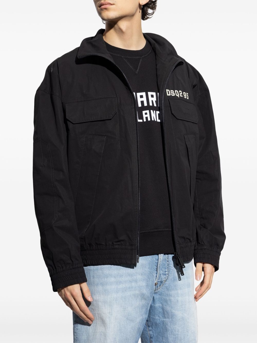 logo-print jacket - 3