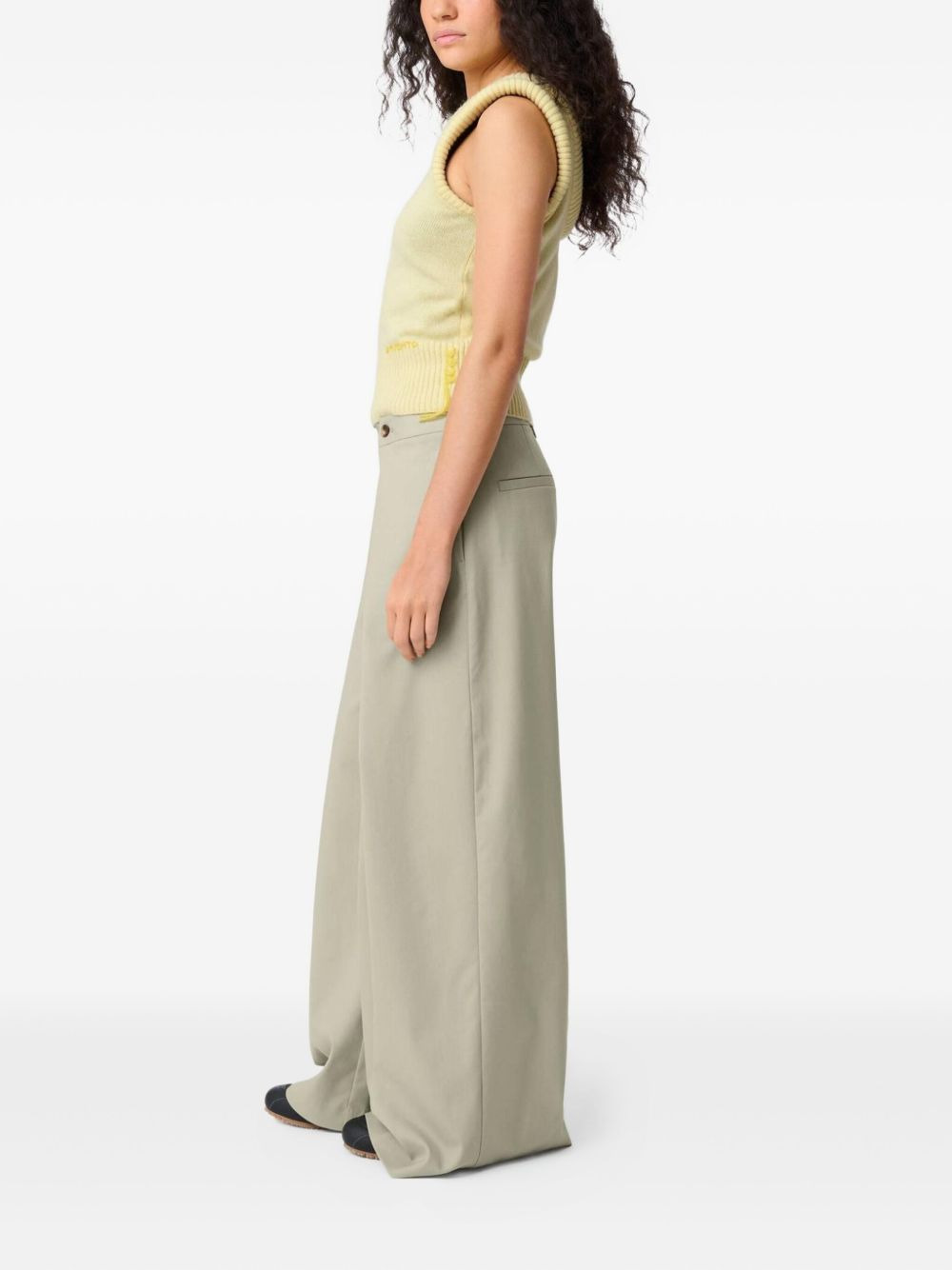 Riley pleated wide-leg trousers - 3