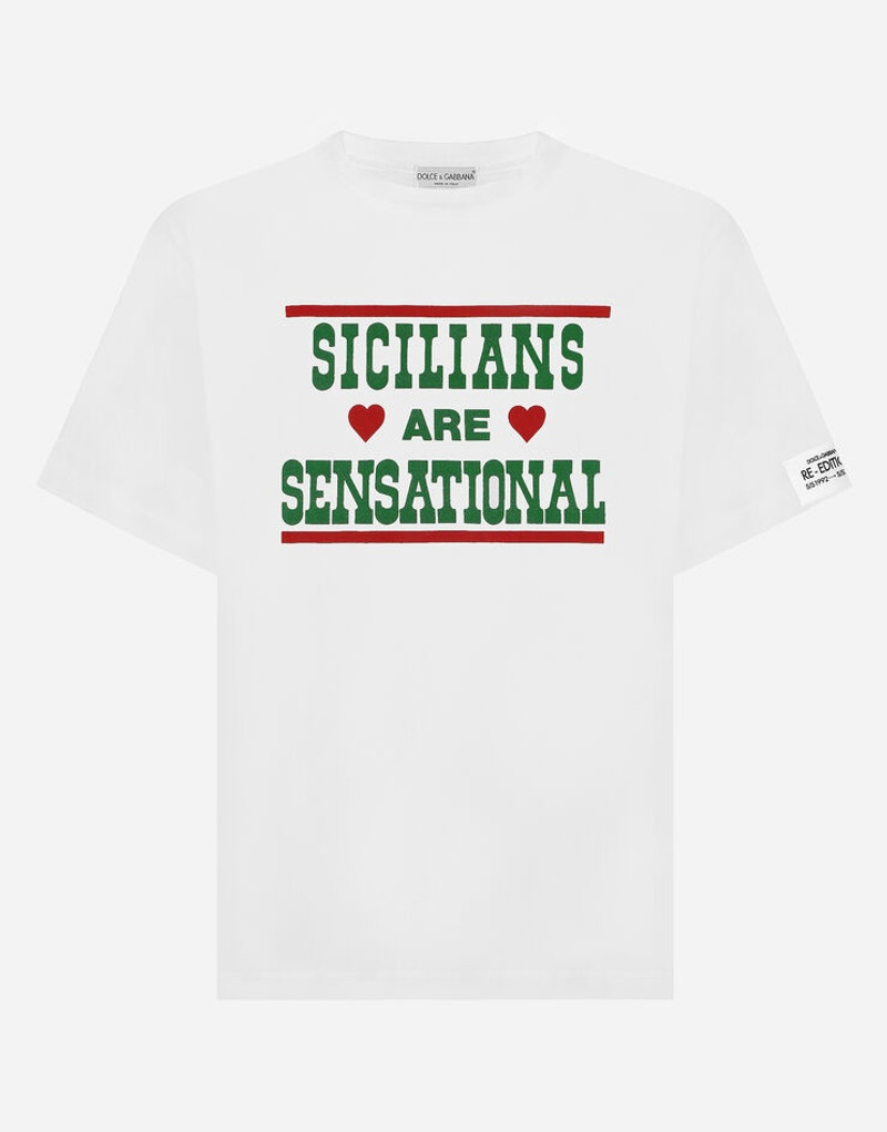 Cotton round-neck T-shirt with print 1