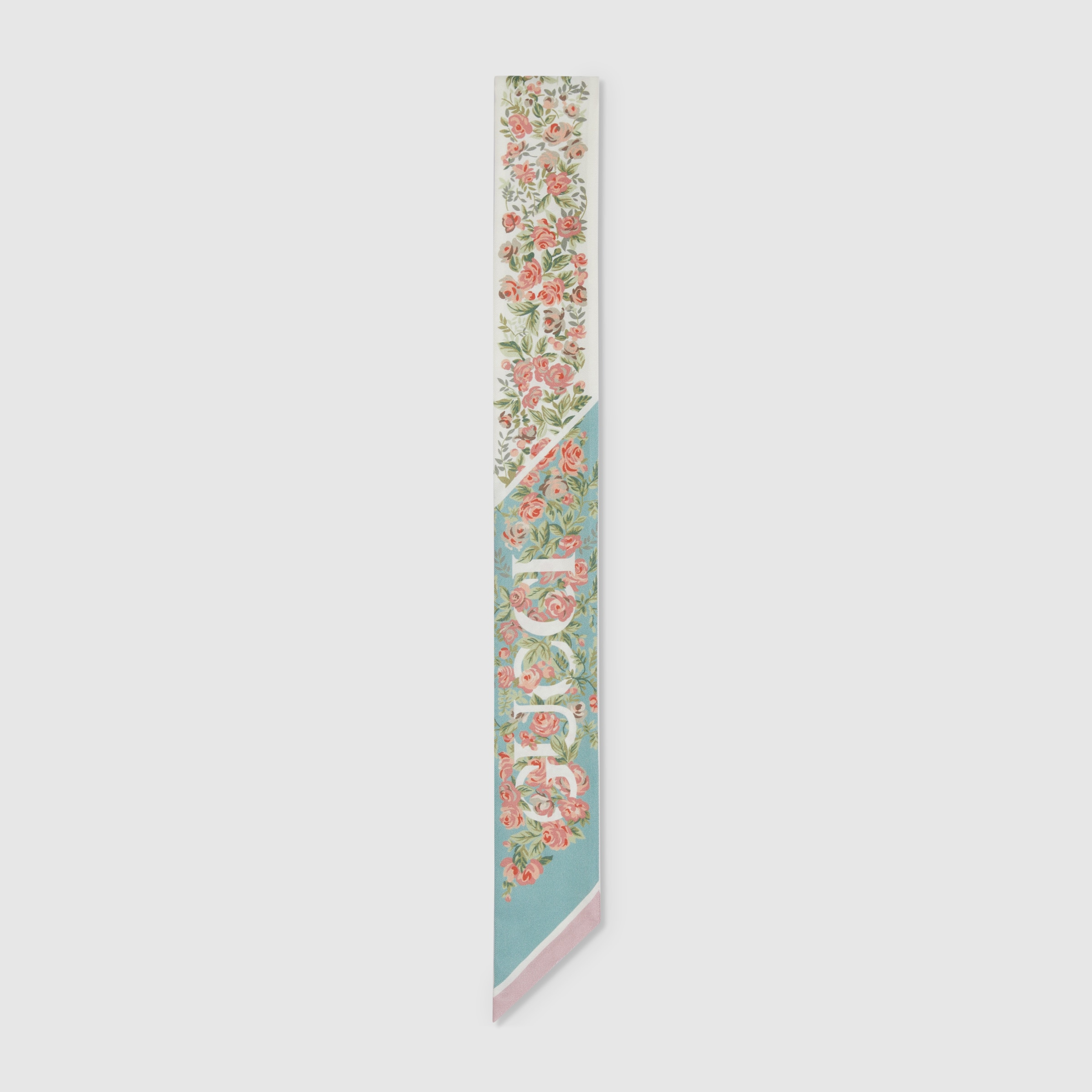 Gucci floral print silk neck bow - 1