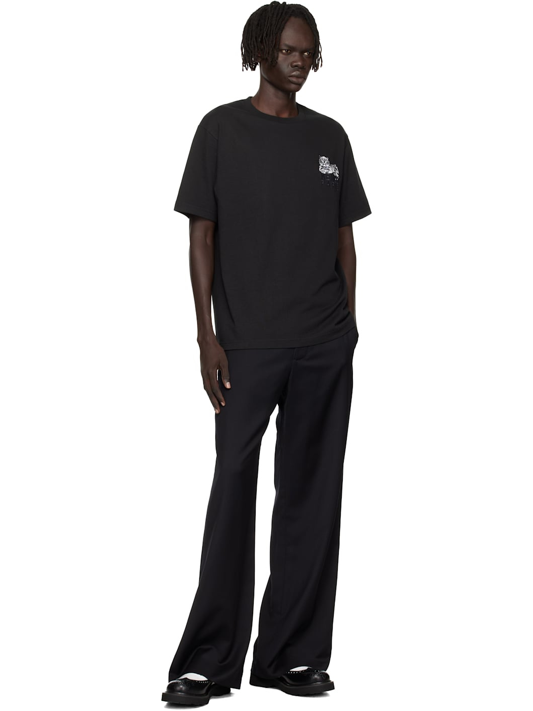 Black Kenzo Paris 'KENZO Happy Tiger' Embroidered T-shirt - 4