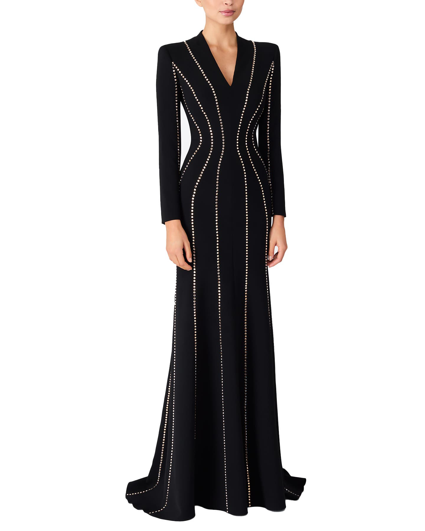 Jenny Packham Victoire Rhinestone-Embellished Maxi Gown in Liquorice at Nordstrom - 2