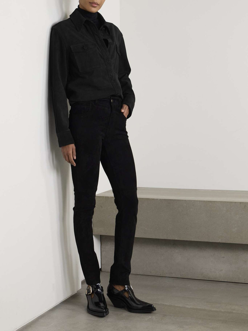 GABRIELA HEARST Irene suede shirt Black outlook