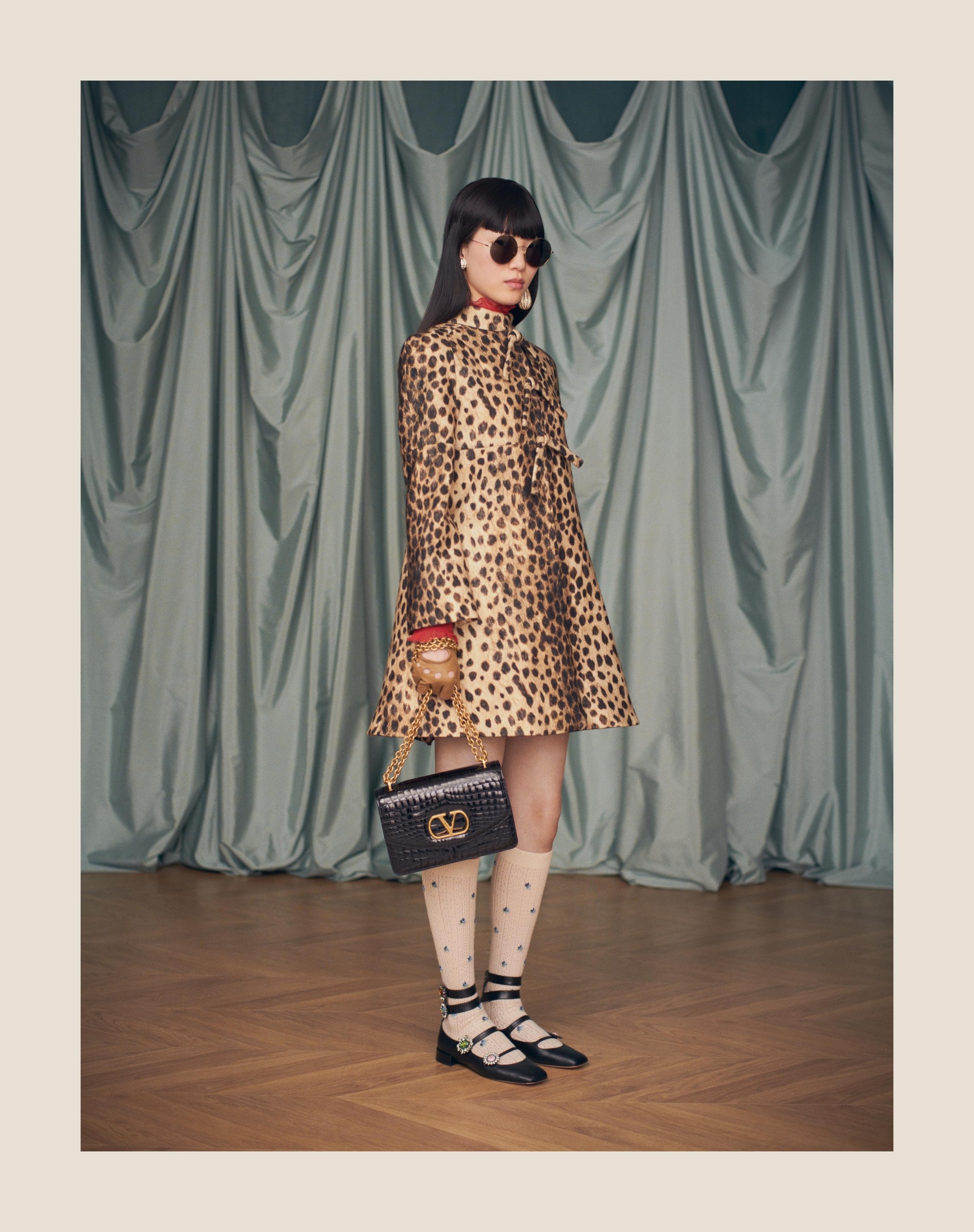 JAGUAR SPOTS PRINTED WOOL CLOTH COAT - 9