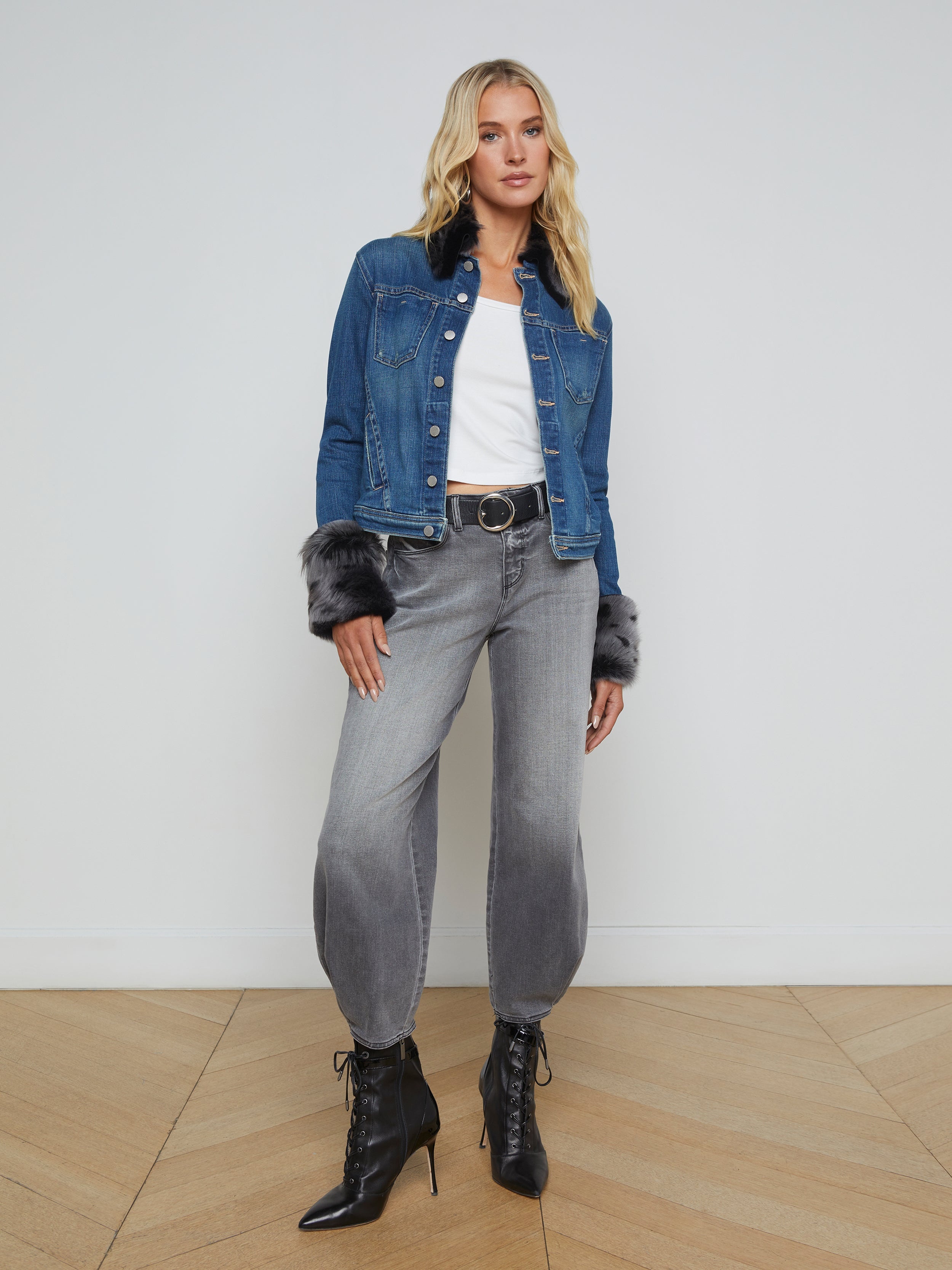 Shea Shearling Denim Jacket - 4