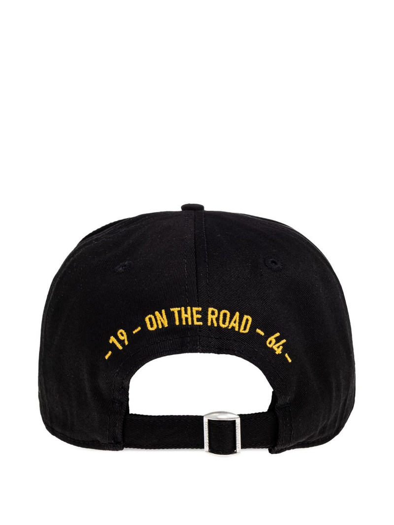 DSQUARED2 distressed print baseball cap outlook