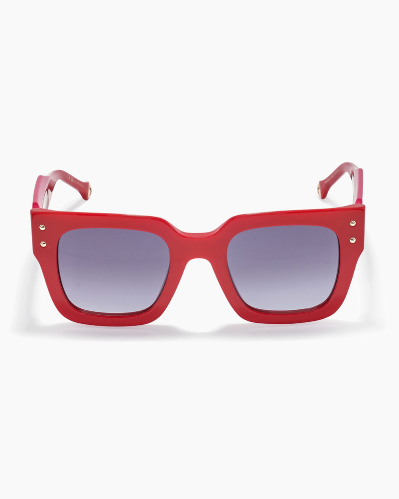 Square Frame Sunglasses With Contrast Temples 1