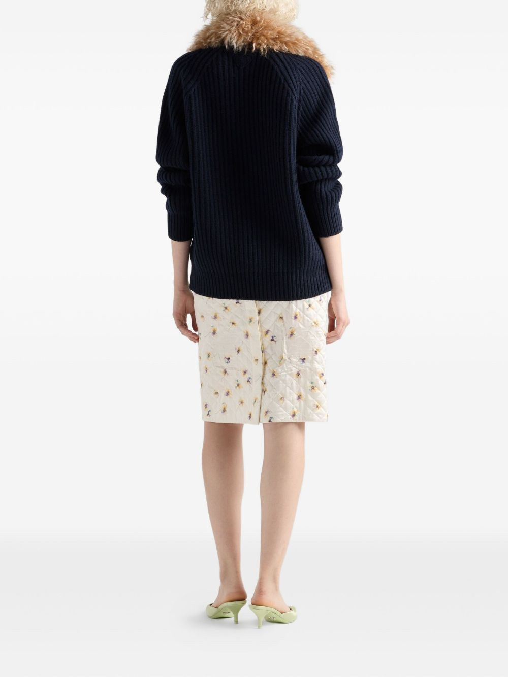 floral quilted short skirt - 3