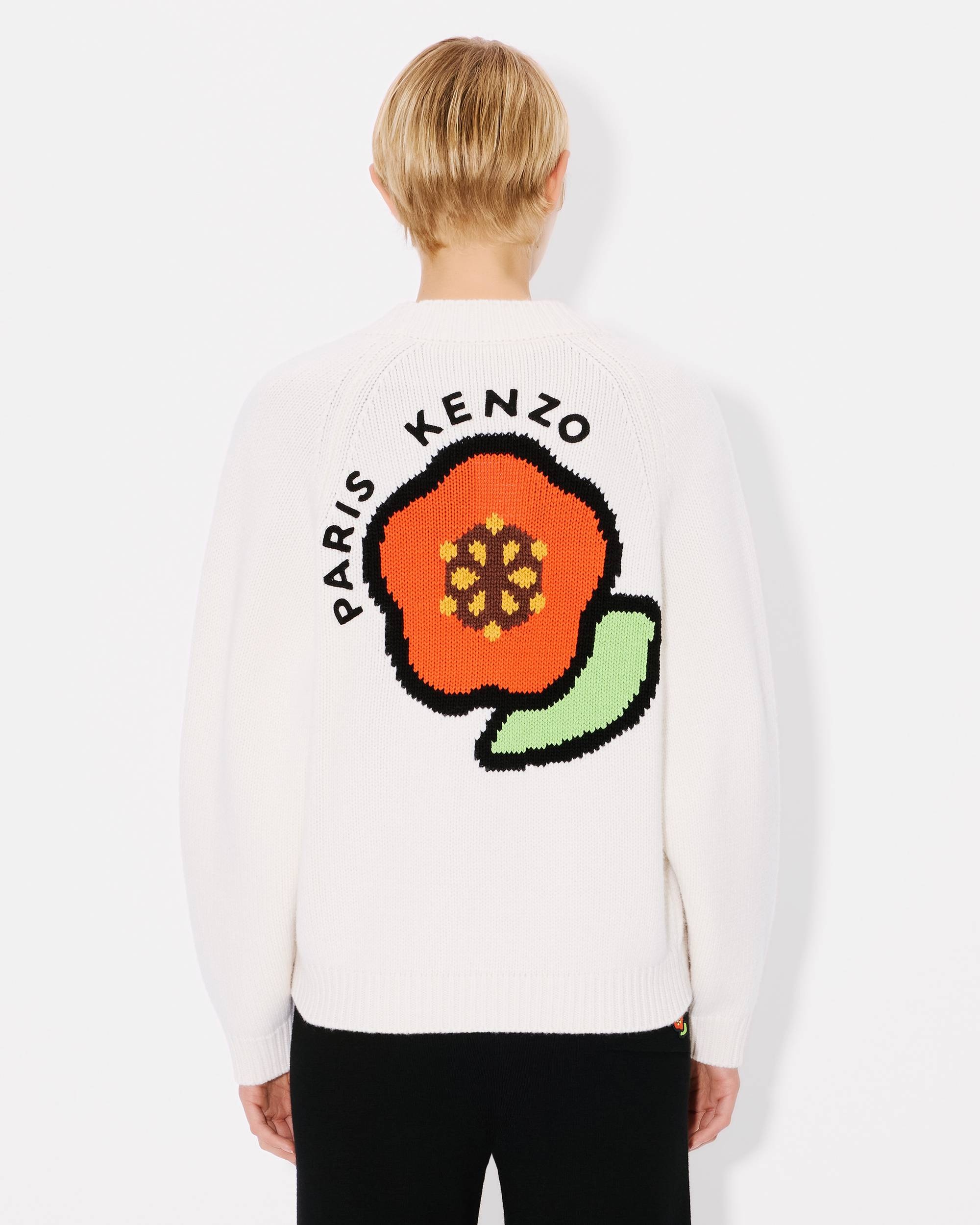 'KENZO Pop' embroidered cardigan in wool and cotton - 4