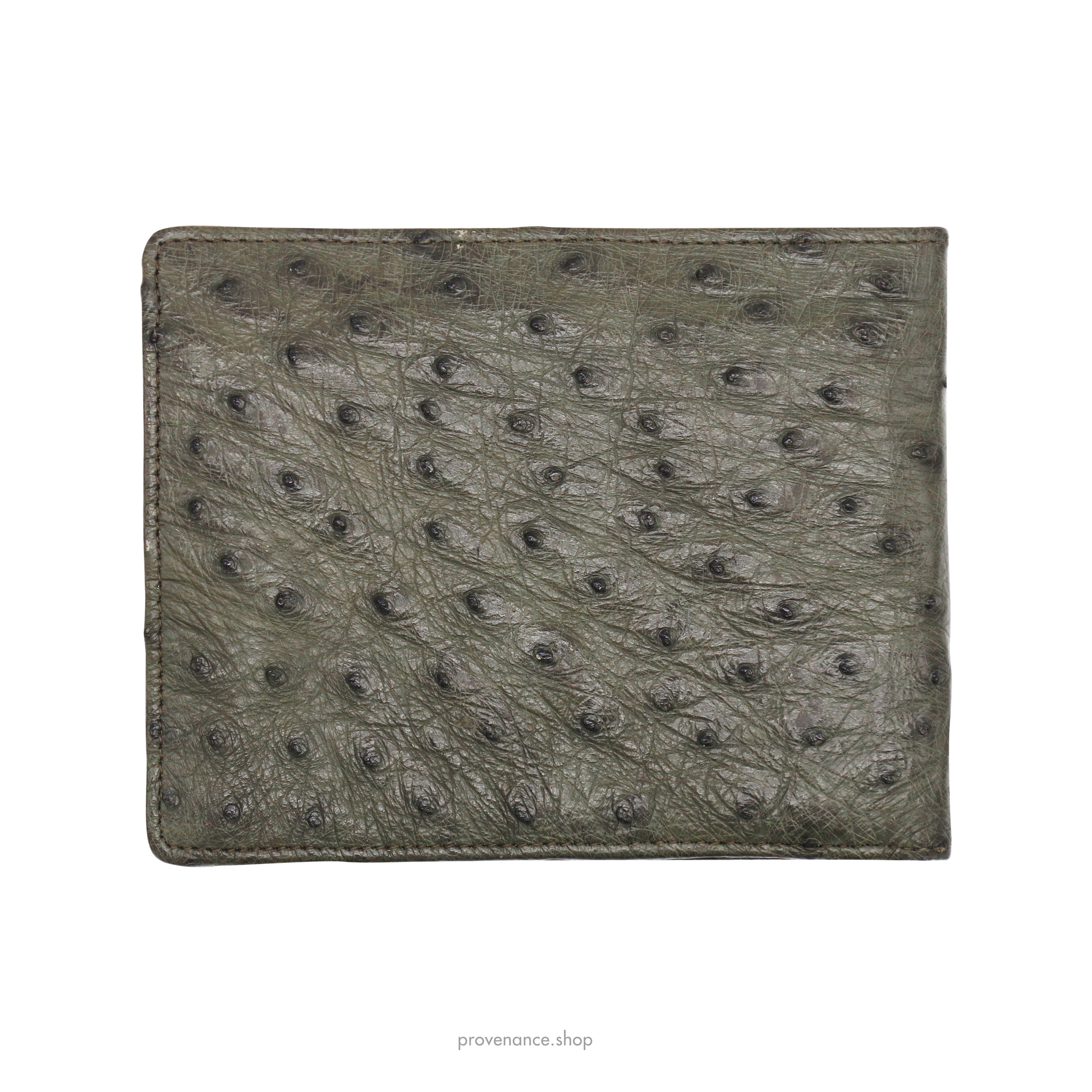 Gucci Ostrich Bifold Wallet - Olive - 2