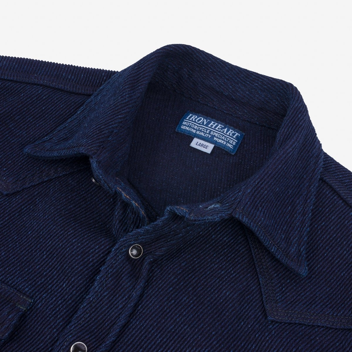 IHSH-208-IND 14oz Kersey Western Shirt Indigo - 8