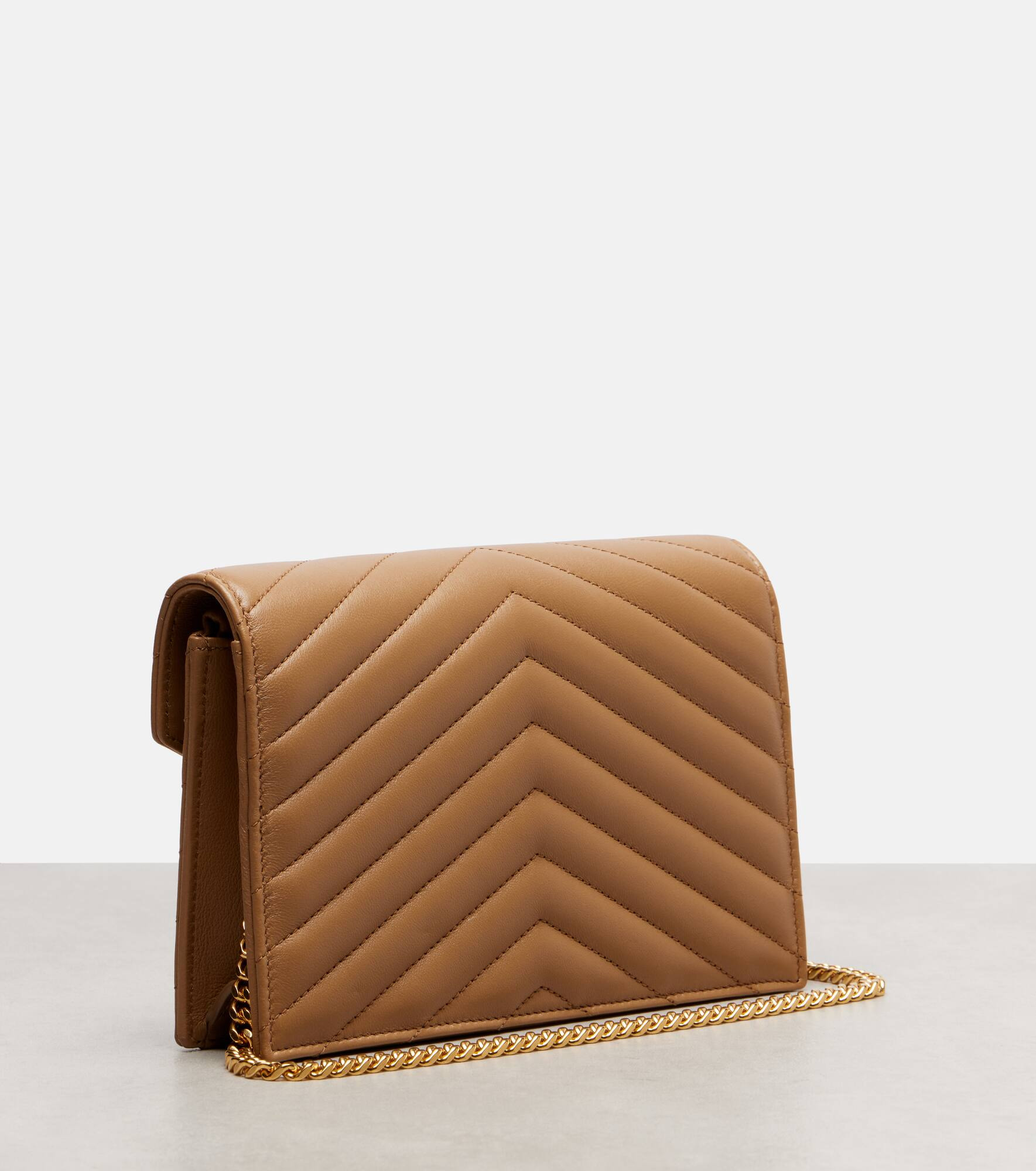 Cassandre Envelope matelassé leather wallet on chain - 4