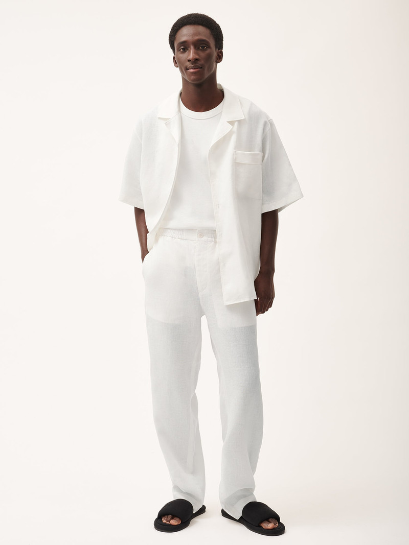PANGAIA Men's DNA Aloe Linen Trousers - Off-White outlook
