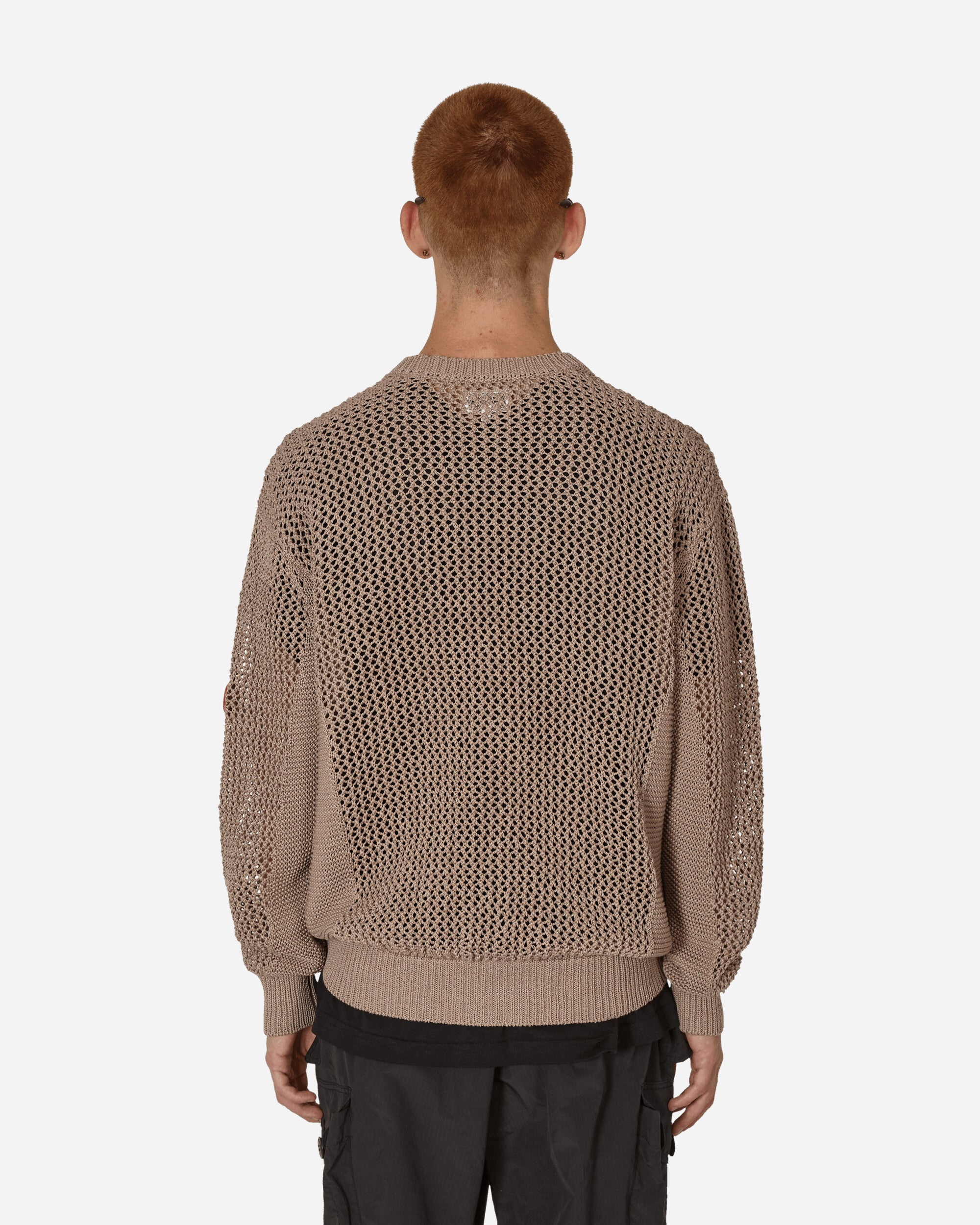 Cav Empt Side Rib Loose Net Knit Sweater Beige | slamjam Cav Empt Side Rib Loose Net Knit Sweater Beige | slamjam