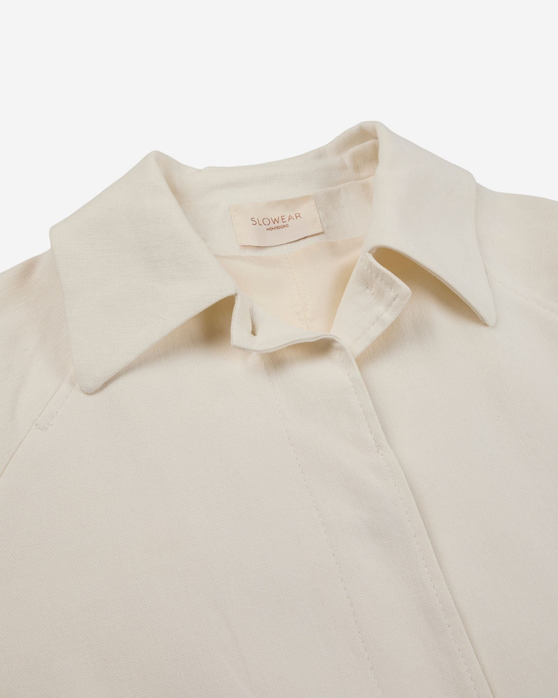 SLOWEAR Wide fit caban jacket in cotton and linen panama outlook