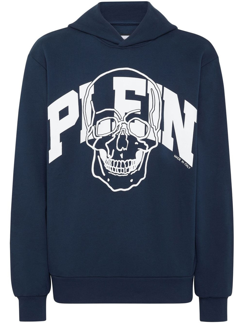 Skull logo-print cotton hoodie 1