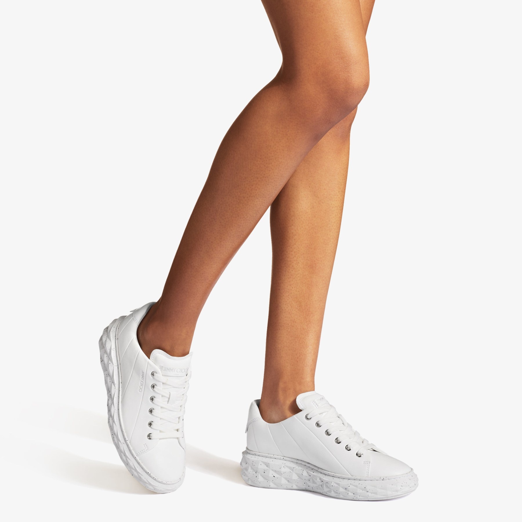 Diamond Light Maxi/F
White Nappa Leather Low-Top Trainers with Platform Sole - 2