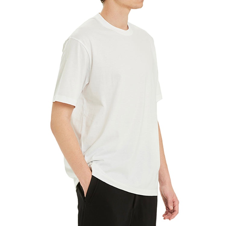 Men's Y-3 SS21 Back Stripe Loose Round Neck Short Sleeve White H16335 - 6