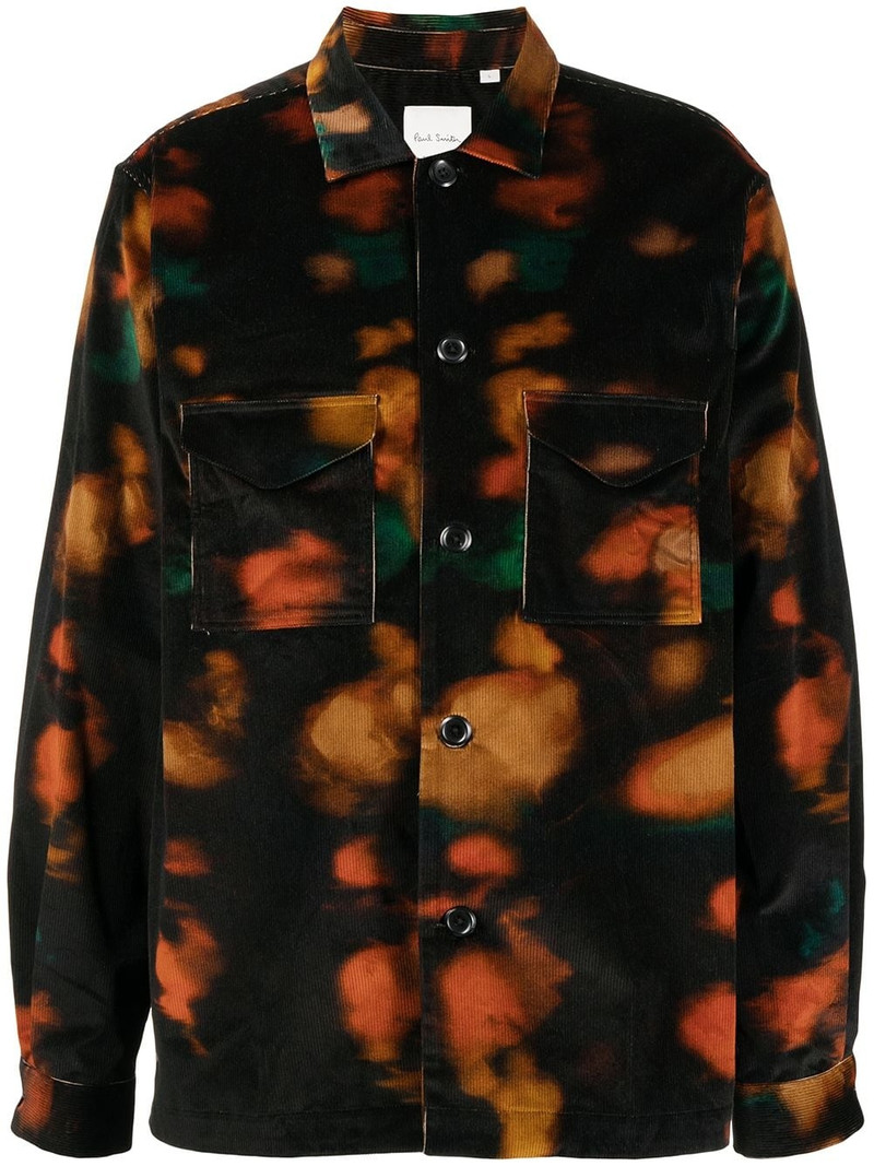 tie-dye print corduroy shirt 1