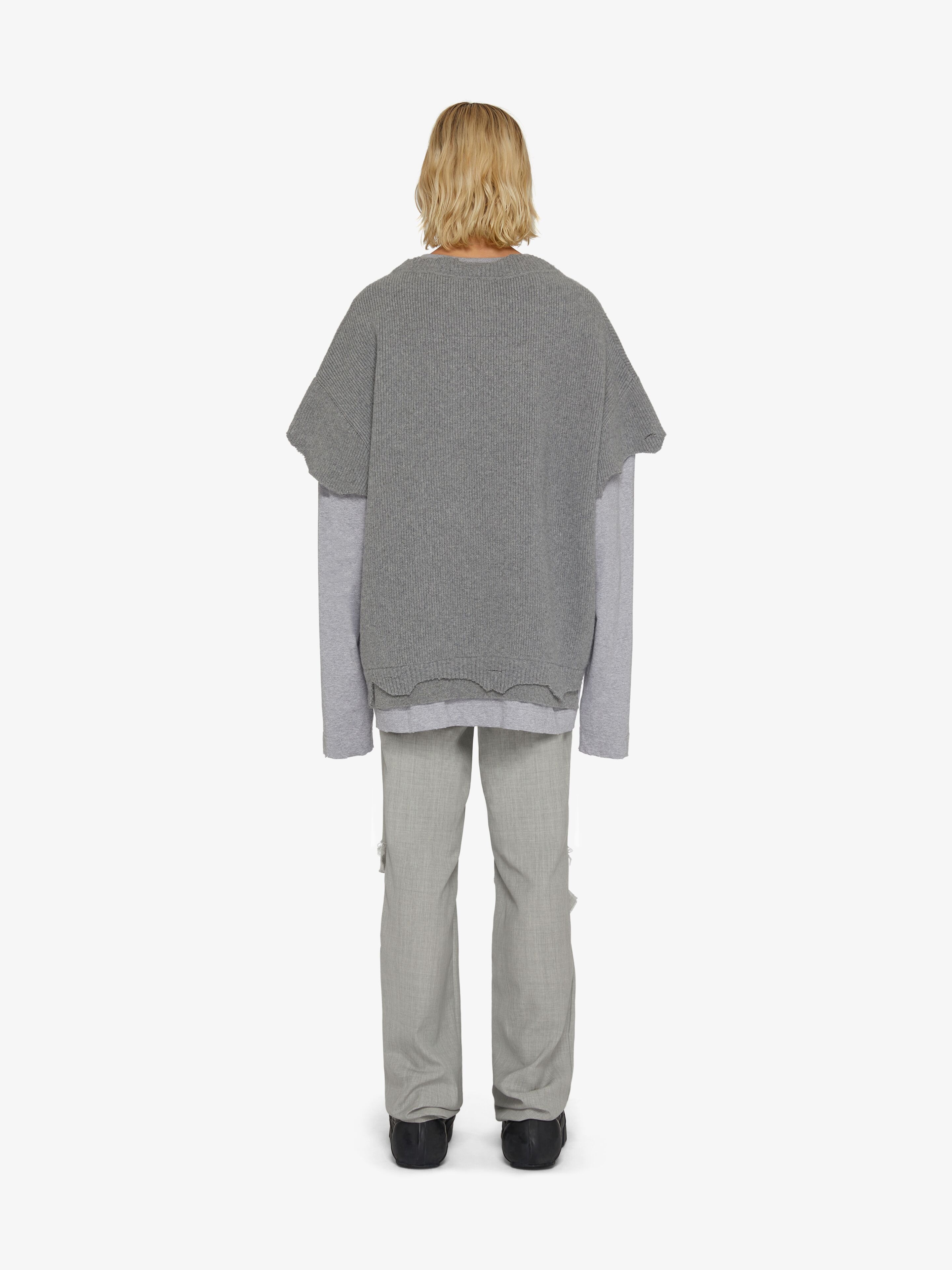 STRAIGHT FIT PANTS IN DESTROYED WOOL - 4