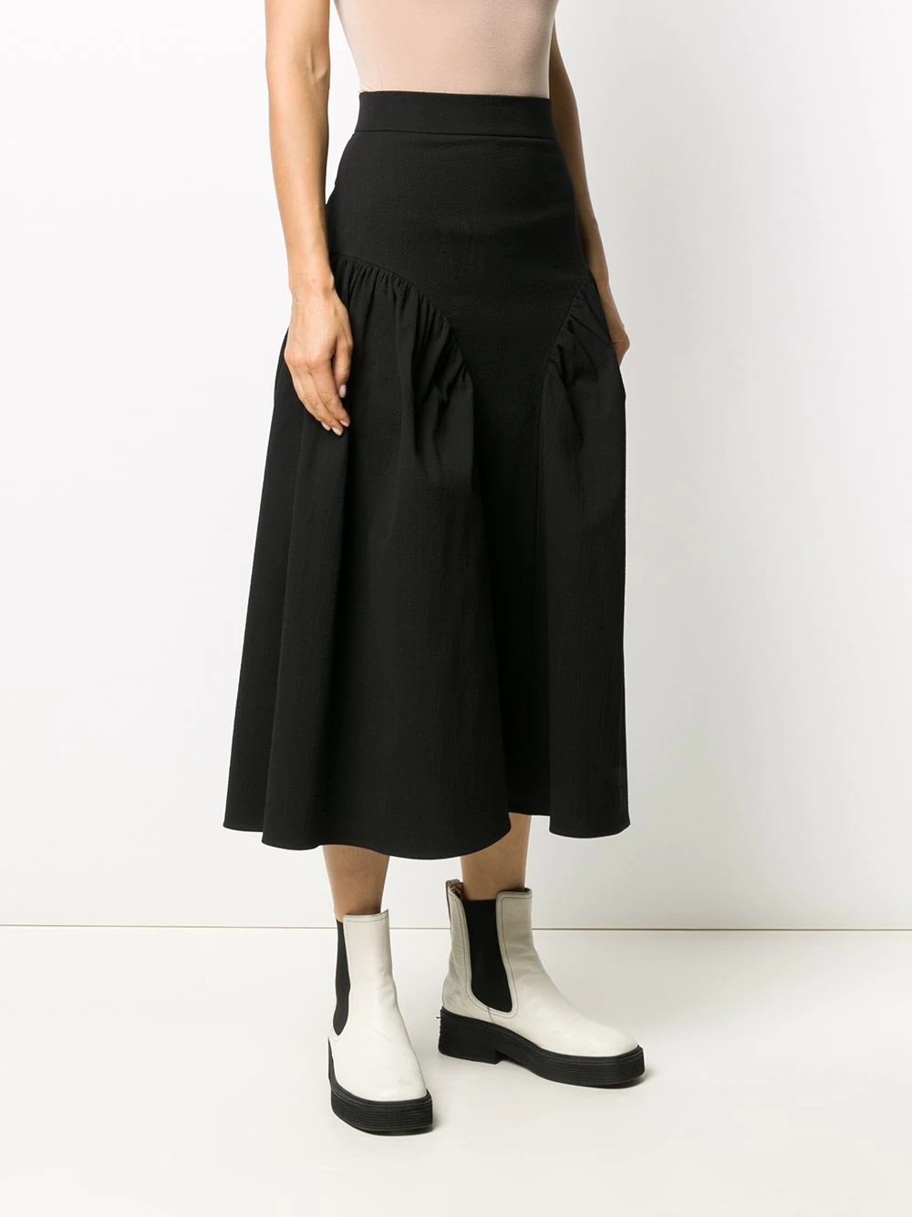 ruffle-trim midi skirt - 3