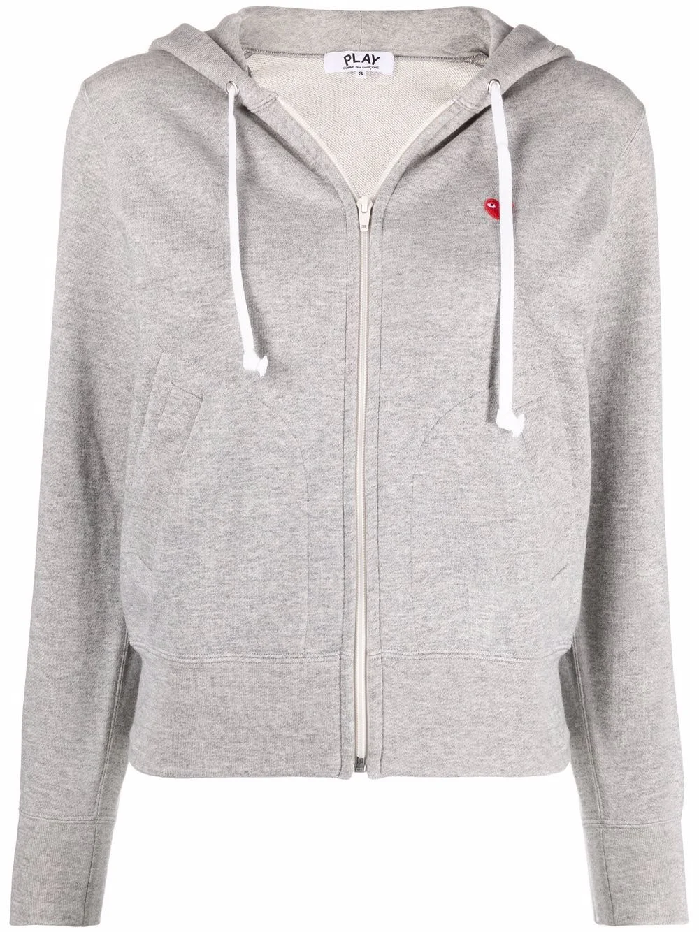 embroidered-motif zip-fastening hoodie - 1