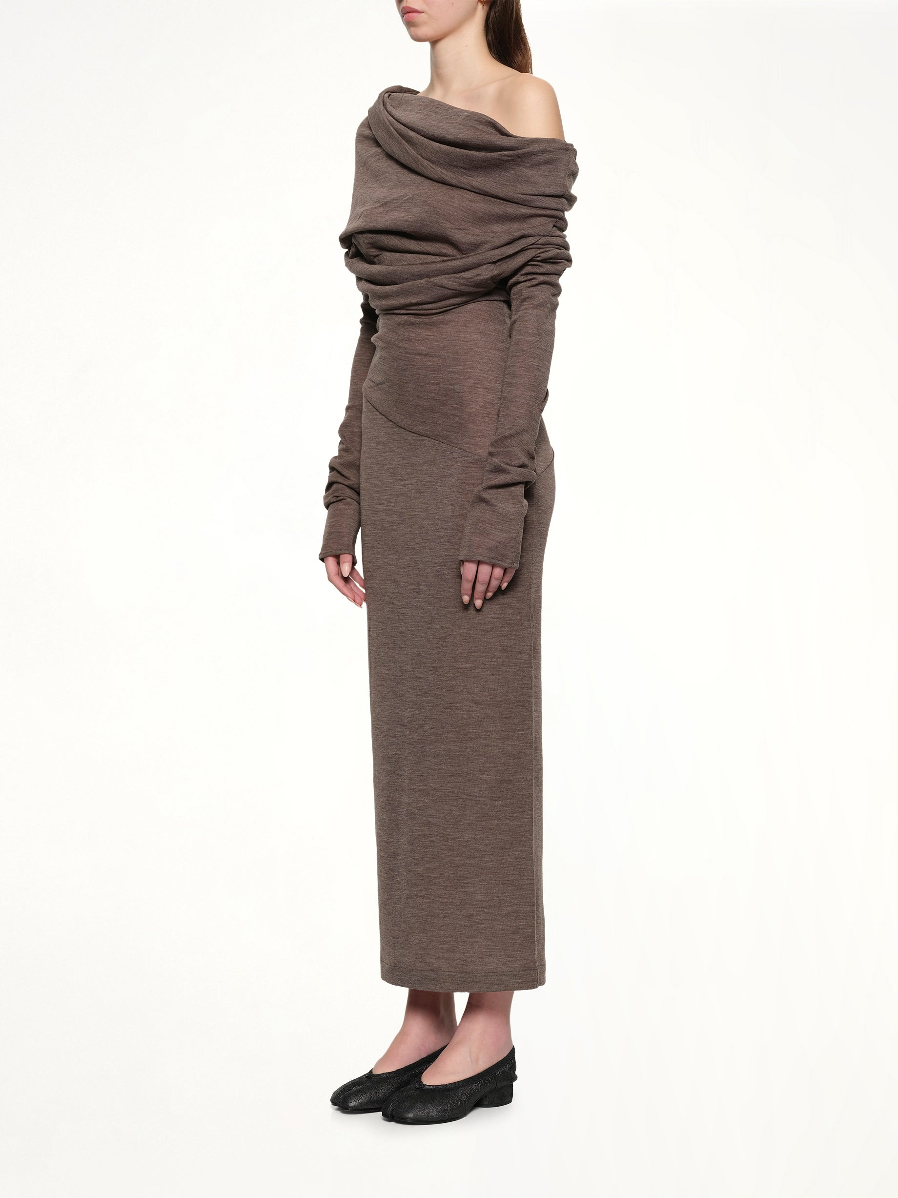 Bound Midi Dress in Pinecone - 9