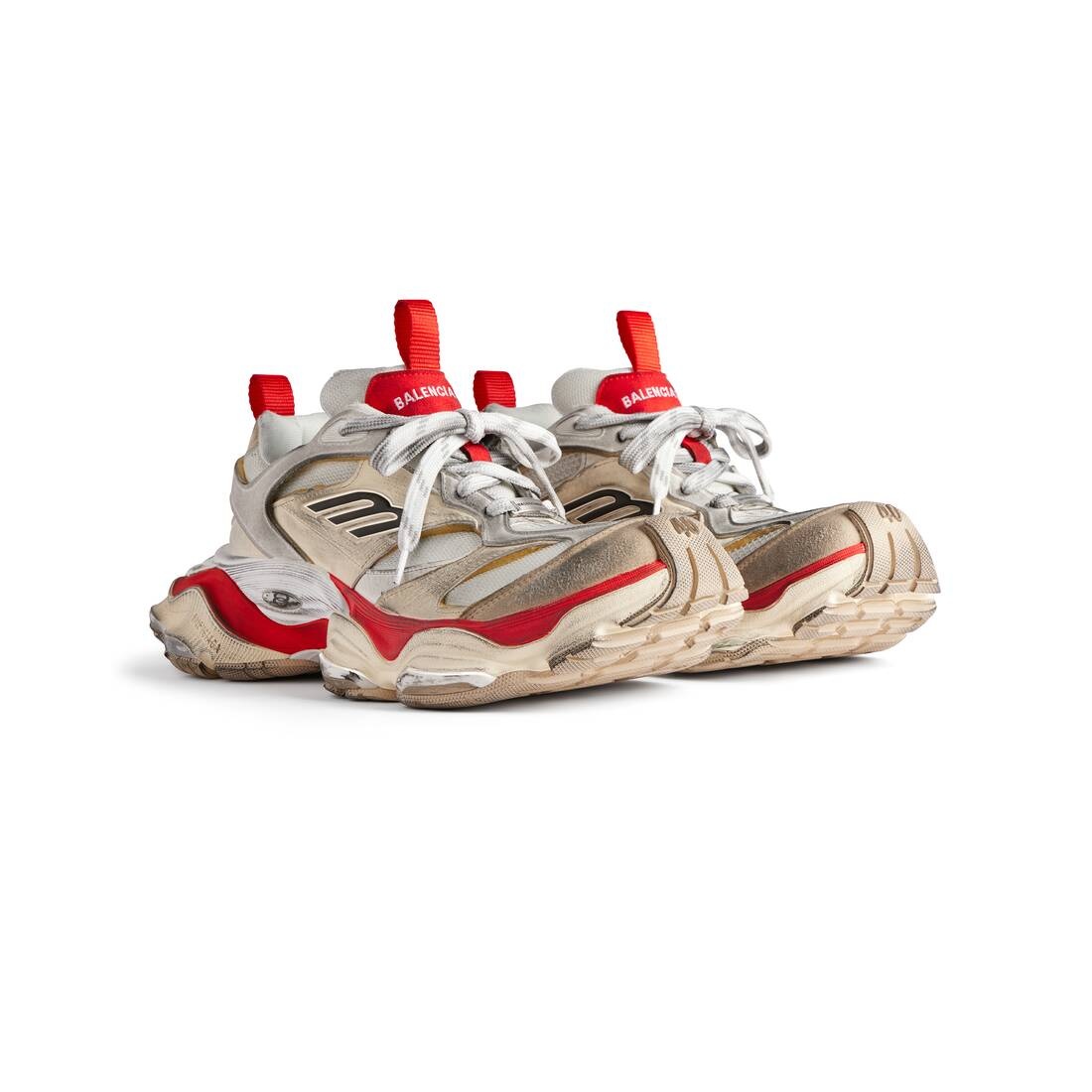 BALENCIAGA Men's Cargo Sneaker in Beige/grey/red | REVERSIBLE