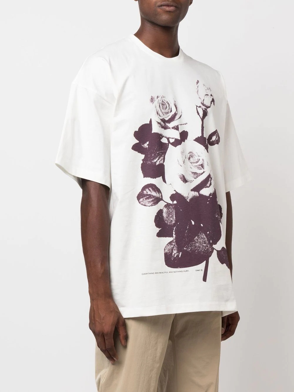 floral crew-neck T-shirt - 3