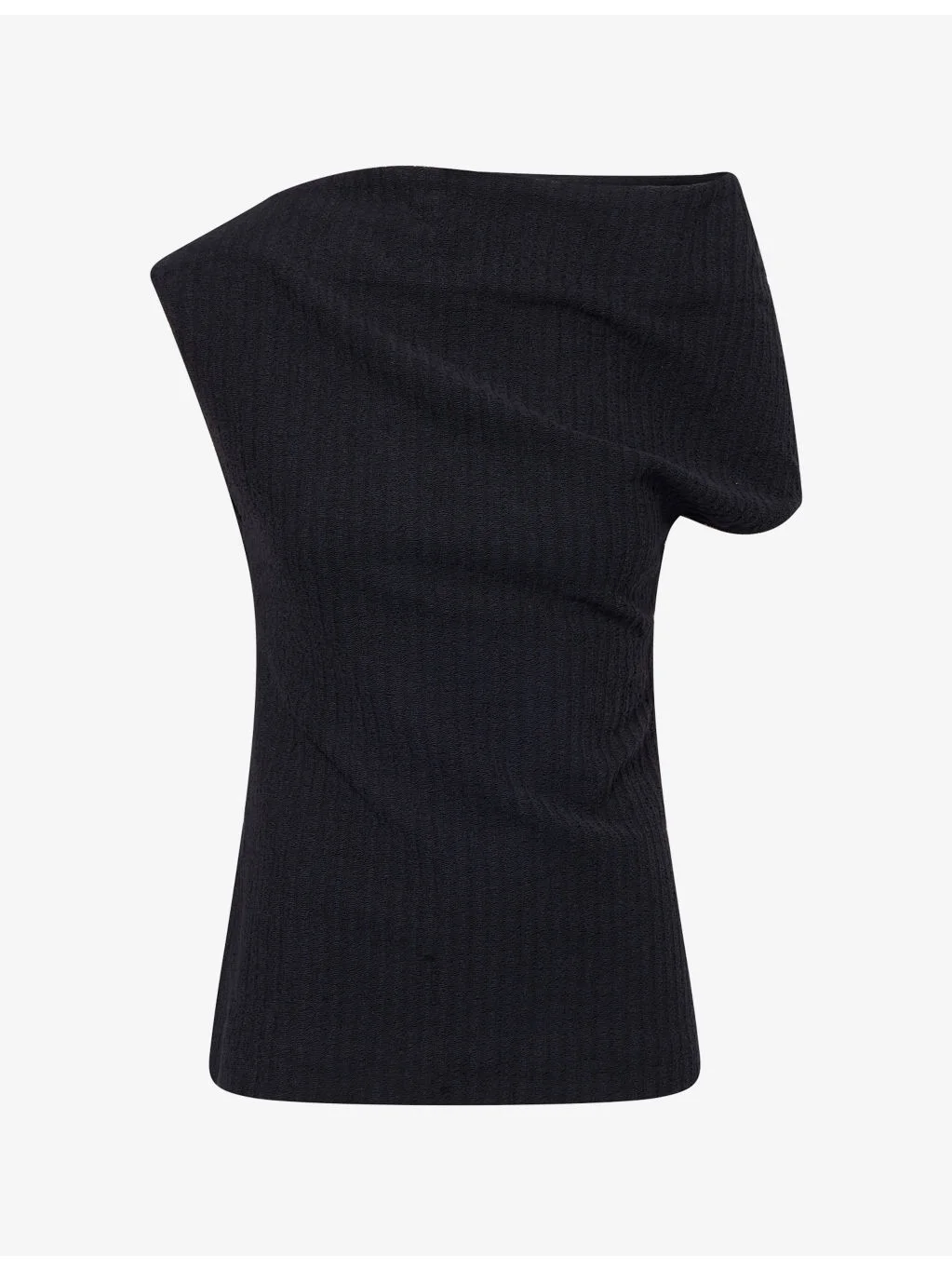 Textured One-Shoulder Cotton Top - 1