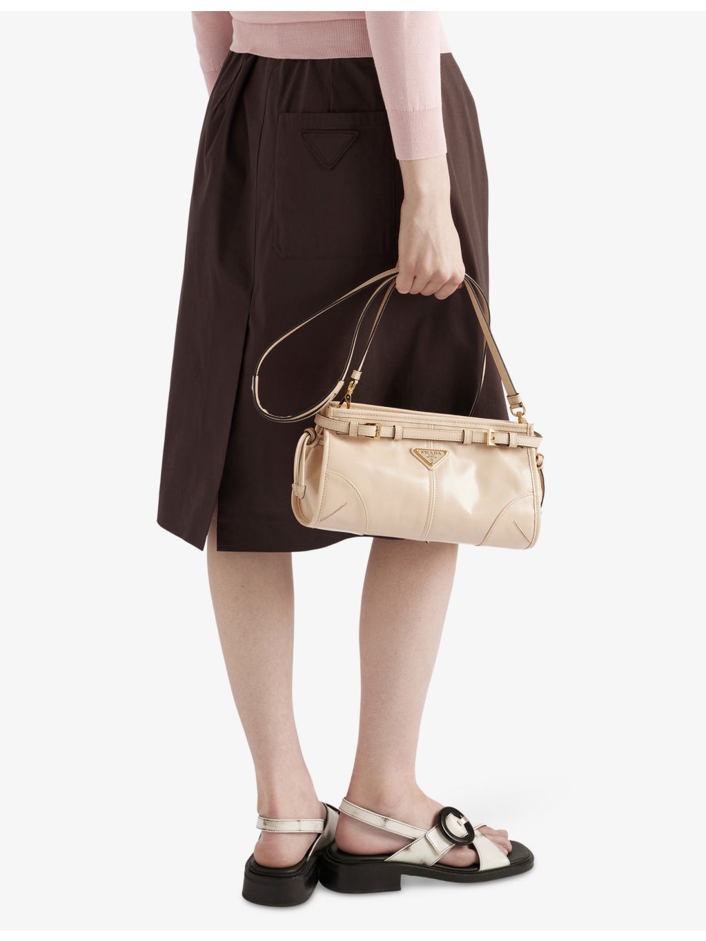 Brand-plaque small leather shoulder bag - 3