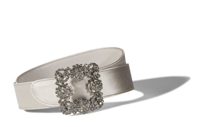 Manolo Blahnik Grey Satin Crystal Buckled Belt outlook