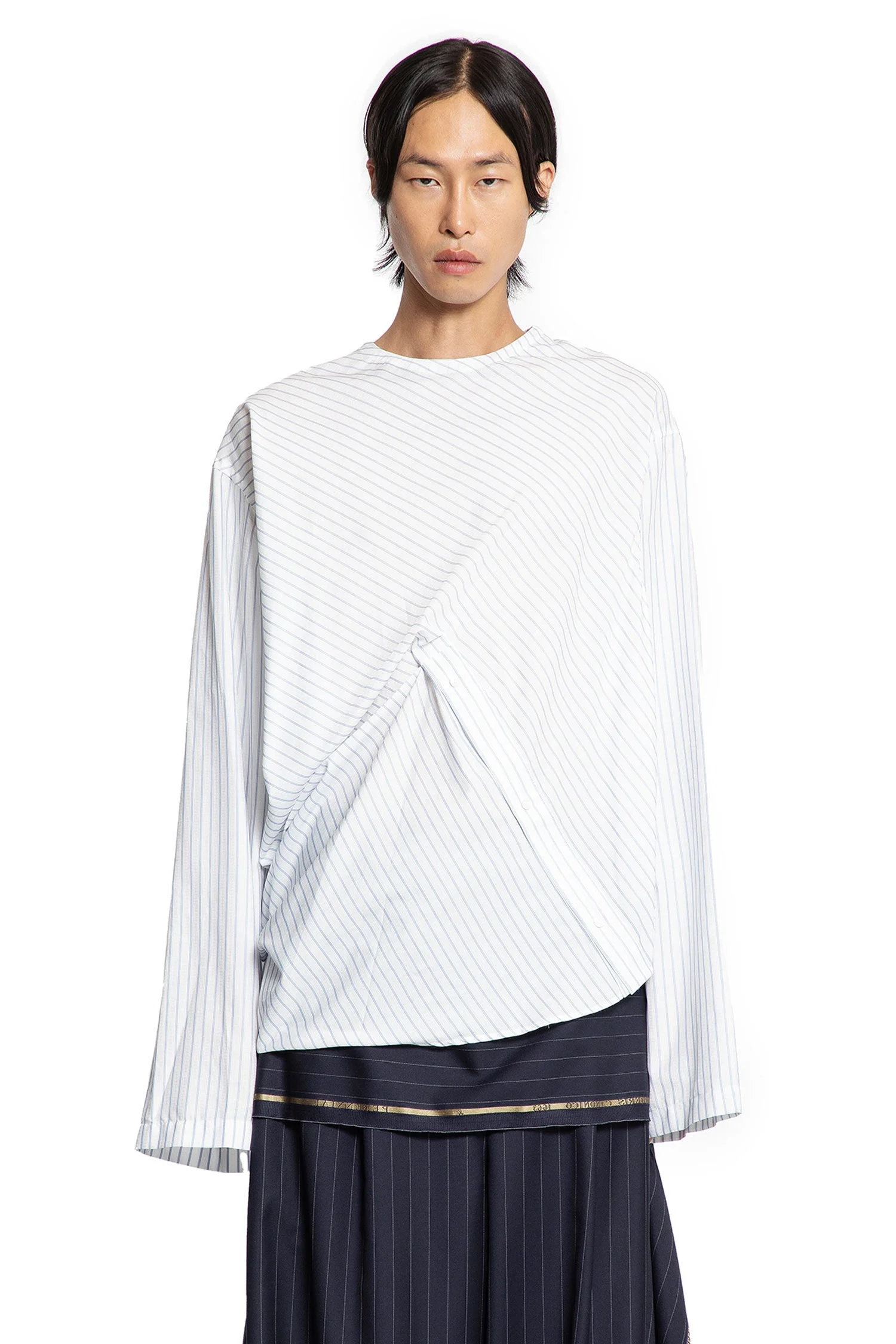 Reconstructed-Pinstriped-Long-Sleeve-Top - 1