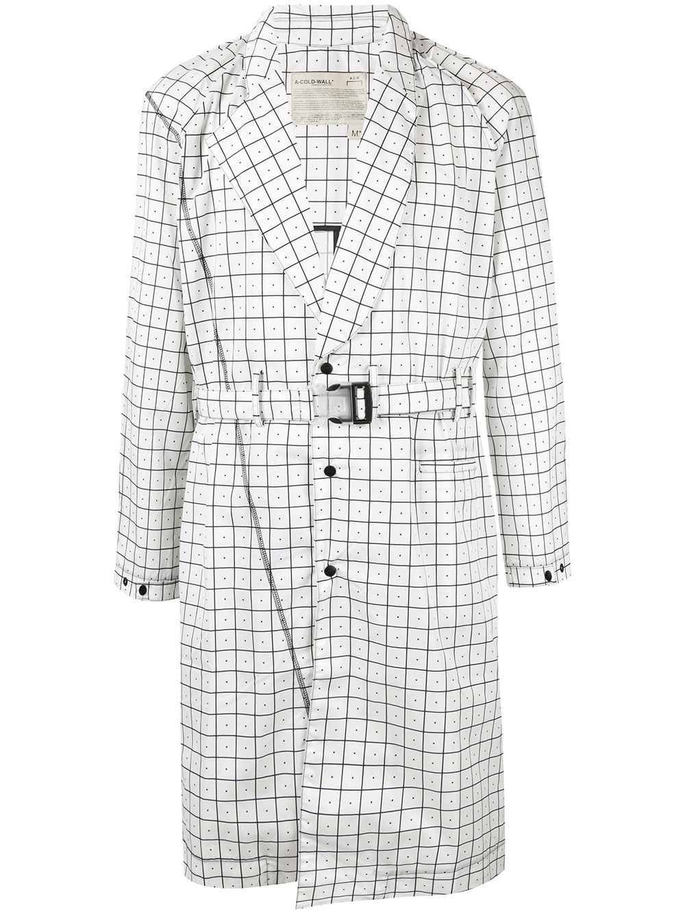 geometric belted coat - 1