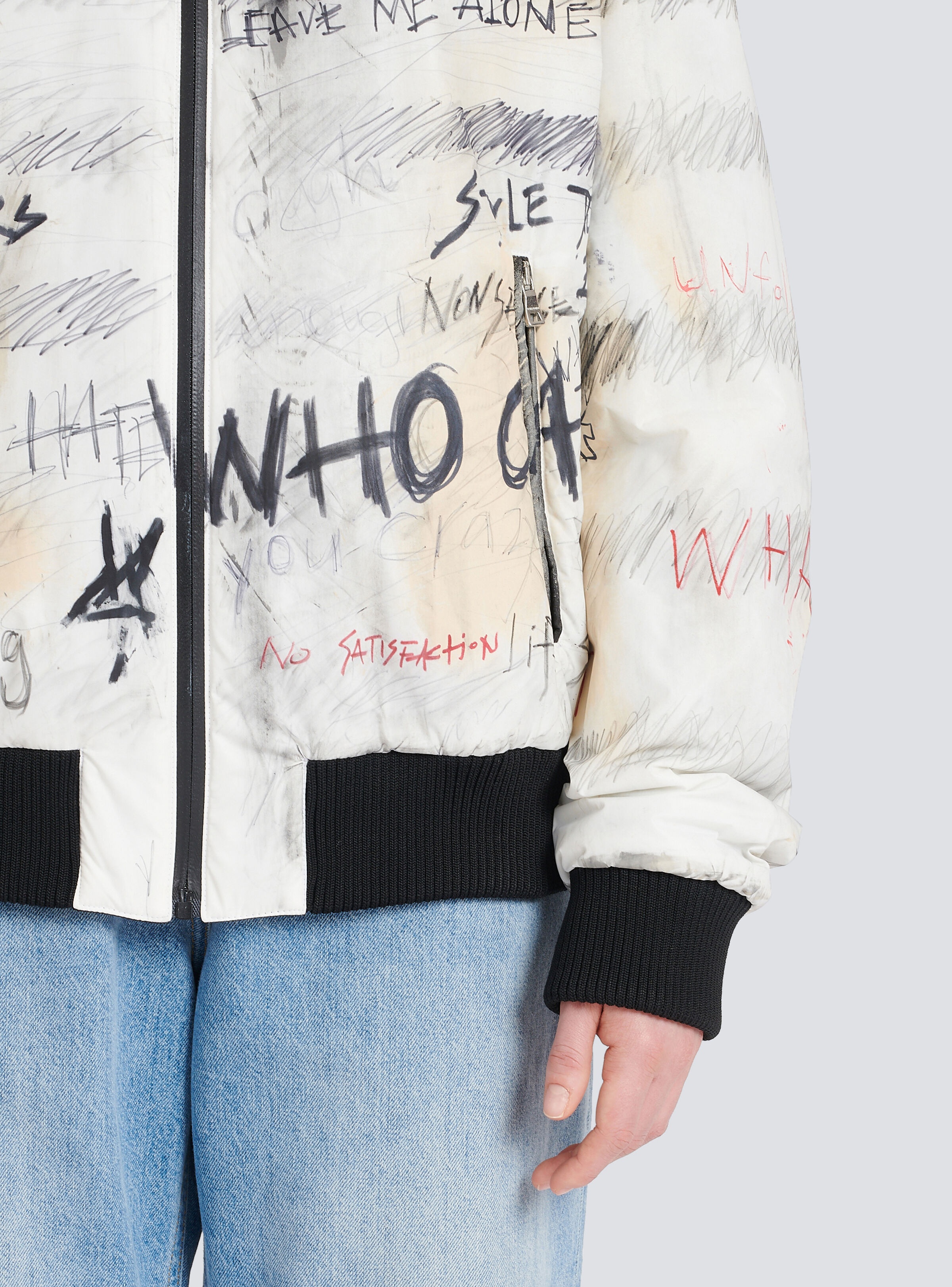 Unisex - Nylon bomber jacket with graffiti print - 8