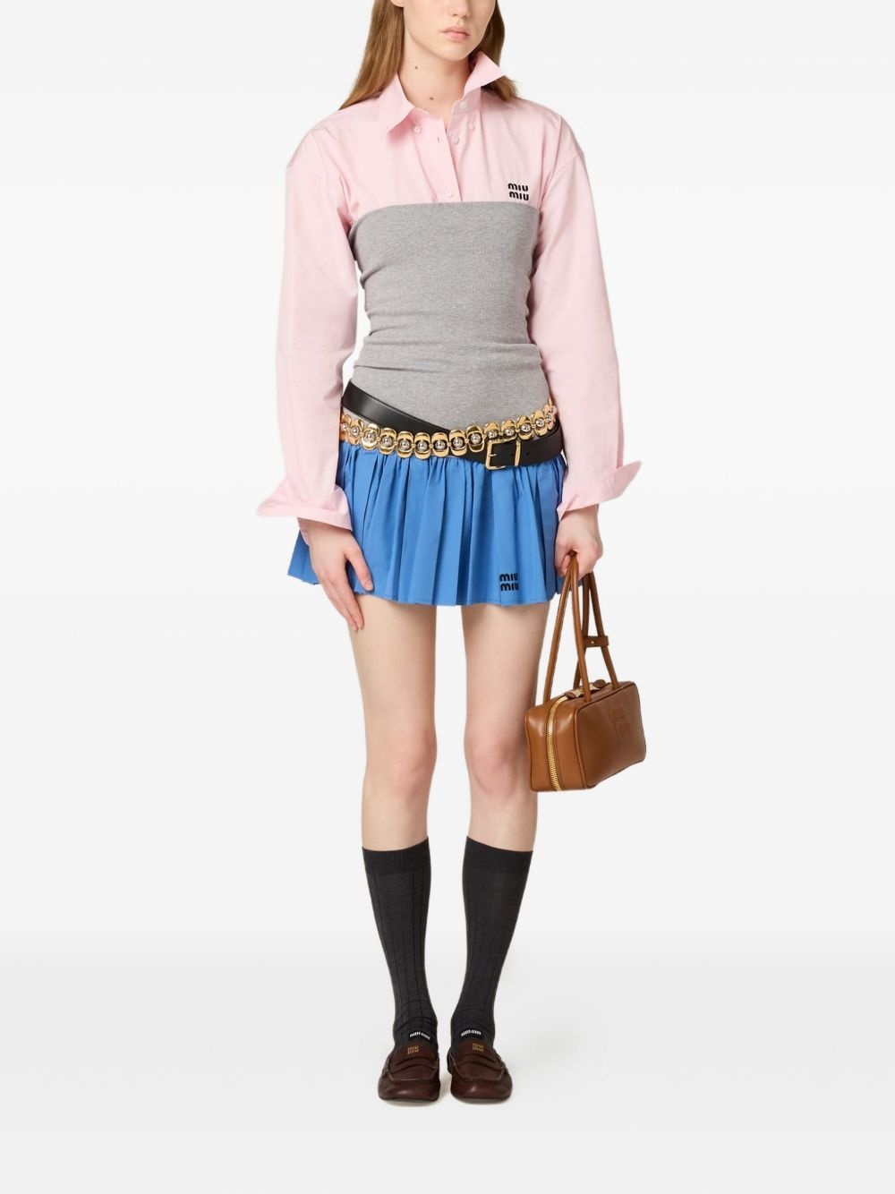 panelled mini skirt - 2