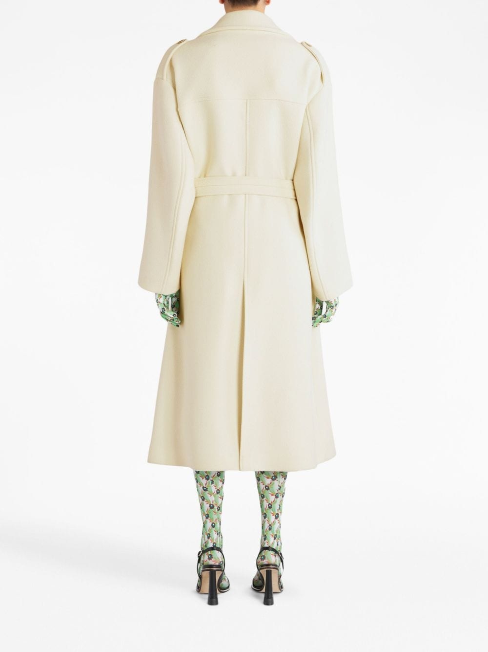 belted-waist double-breasted coat - 3