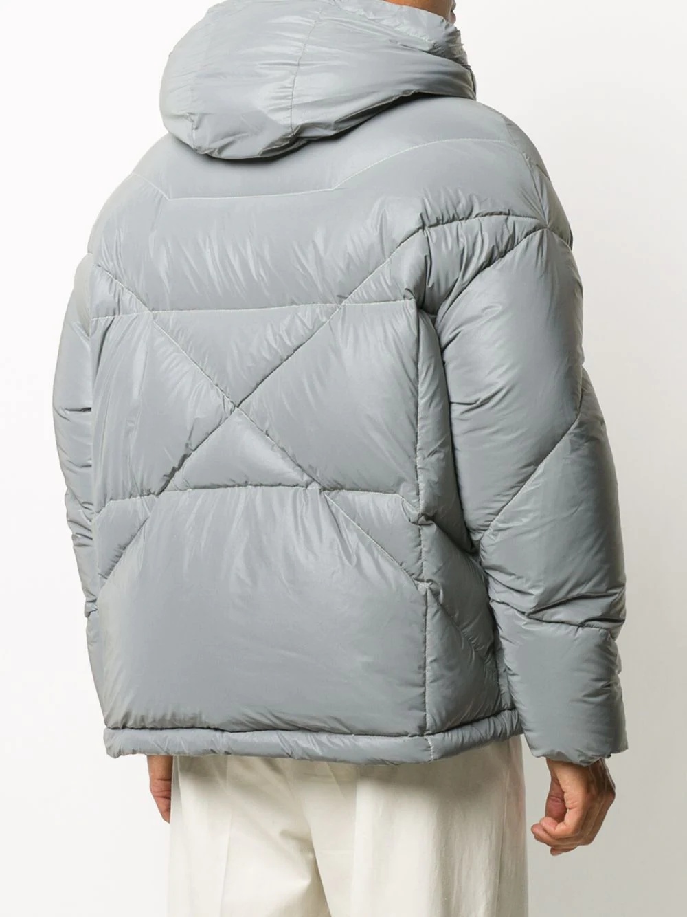 drawstring hooded down jacket - 4