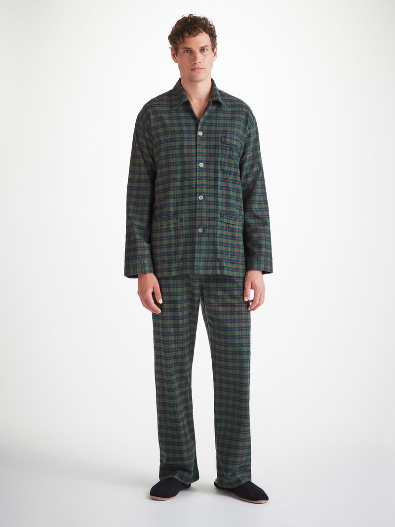 Men's Pajamas Kelburn 47 Brushed Cotton Green - 4